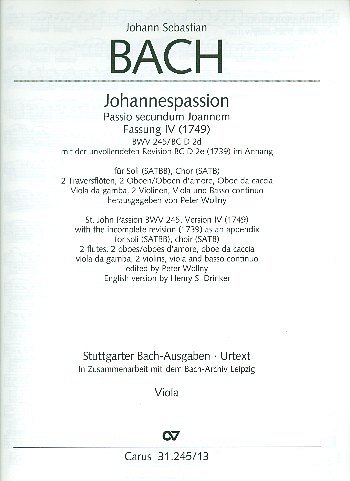J.S. Bach: Johannespassion, SolGChOrch (Vla)