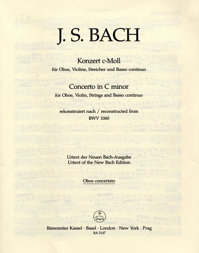 J.S. Bach: Konzert für Oboe, Violine, St, ObVlStrBc (Ob sol)