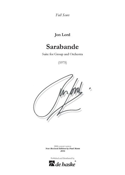 J. Lord: Sarabande, Sinfo (Part.)