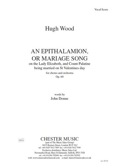 An Epithalamion, Or Marriage Song (Vocal Score)