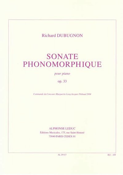 R. Dubugnon: Sonate Phonomorphique Op33, Klav