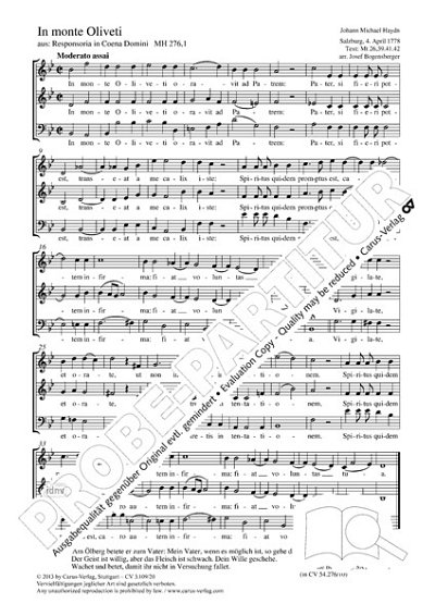 M. Haydn et al.: In monte Oliveti B-Dur MH 276,1 (1778)