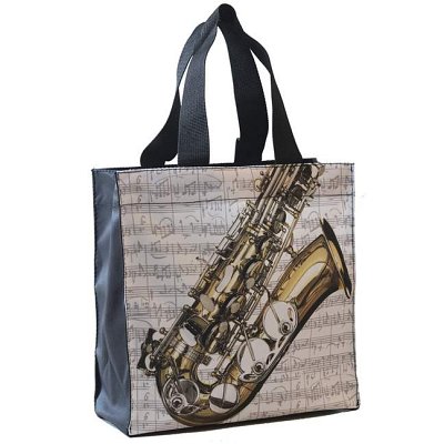 M. Gift: Nylon-Tasche mit Boden Saxophon 33x33x13 cm
