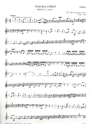W.F. Bach: Sinfonia d-Moll BR-WFB C 7, Sinfo (Vl1)