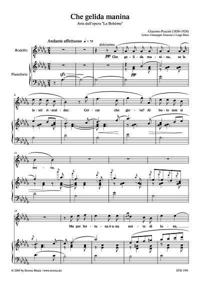 DL: G. Puccini: Che gelida manina Arie des Rodolfo aus der O