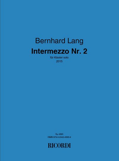 B. Lang: Intermezzo Nr. 2, Klav
