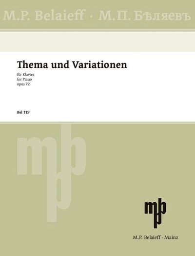 DL: A. Glasunow: Thema und Variationen fis-Moll, Klav