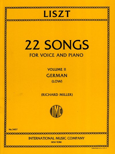 F. Liszt: 22 Lieder 2 - tiefe Stimme, GesTiKlav