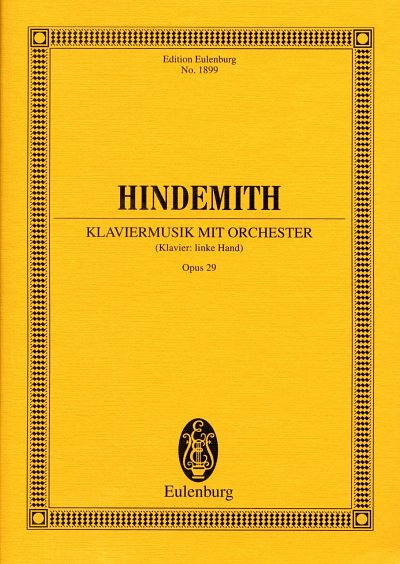 P. Hindemith: Klaviermusik mit Orchester op., KlavOrch (Stp)