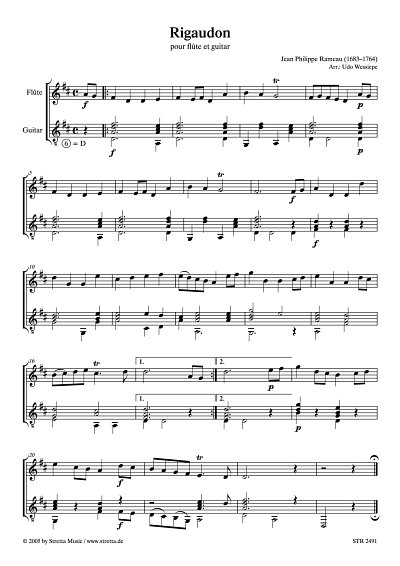 DL: J.-P. Rameau: Rigaudon fuer Floete und Gitarre