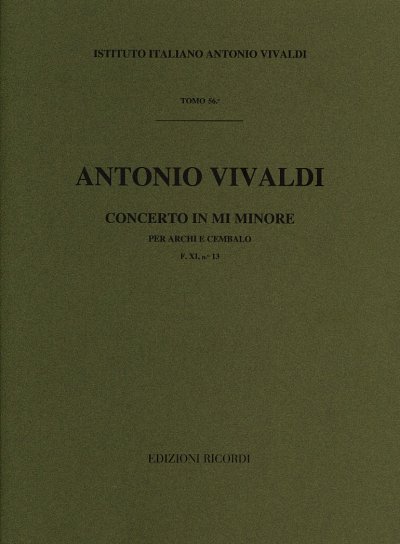 A. Vivaldi: Concerto in Mi minore, StrCemb (Part.)