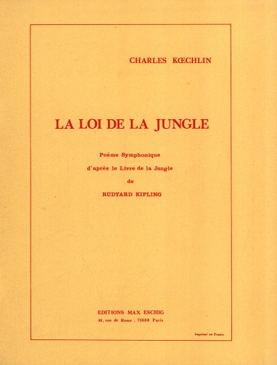 C. Koechlin: La Loi De La Jungle Poche , Sinfo (Stp)