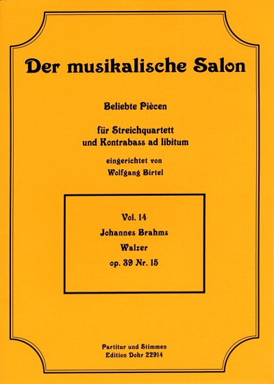 J. Brahms: Walzer op. 39/15, 4/5Str (Pa+St)