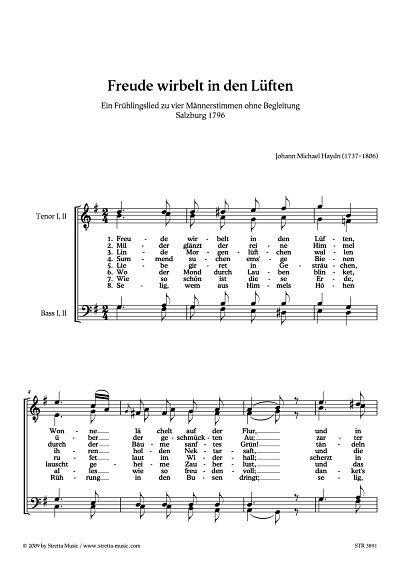 DL: M. Haydn: Freude wirbelt in den Lueften Ein Fruehlingsli