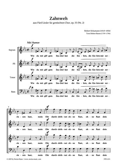 DL: R. Schumann: Zahnweh aus: Fuenf Lieder fuer gemischten C