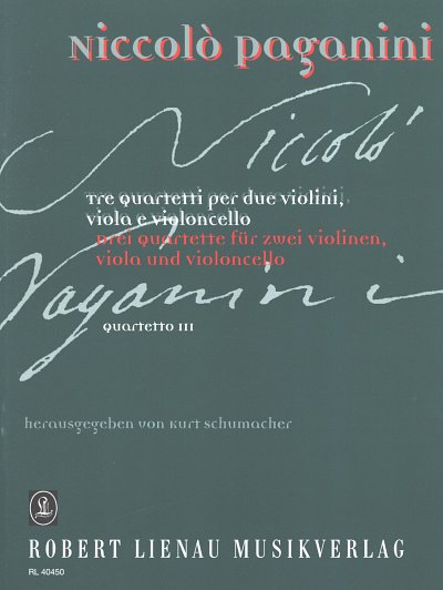 N. Paganini: Quartett Nr. 3 , 2VlVaVc (Pa+St)
