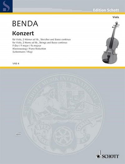 F.W.H. Benda: Konzert  F-Dur, VaKlv (KlavpaSt)