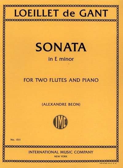 J. Loeillet de Gant: Sonate e-moll, 2FlKlav (KlaPa+St)