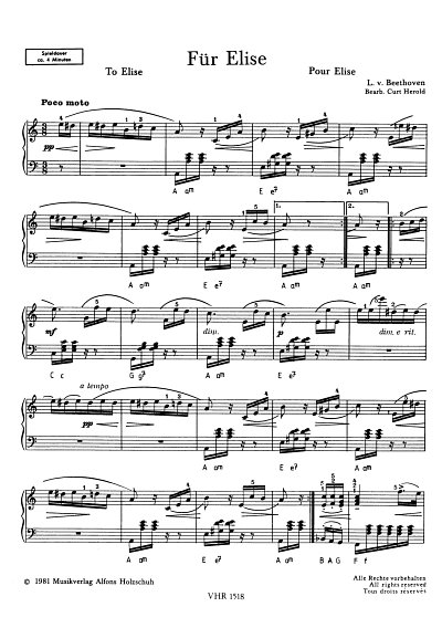 L. v. Beethoven: Für Elise, 2Akk (Stsatz)