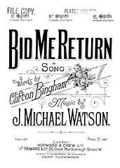 M. Watson y otros.: Bid Me Return