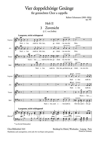 R. Schumann: 4 doppelchörige Gesänge II op. 141