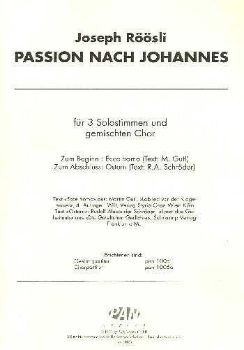 J. Röösli: Passion nach Johannes