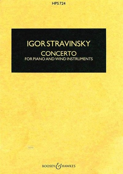 I. Strawinski: Concerto Fuer Blaeser Und Klavier