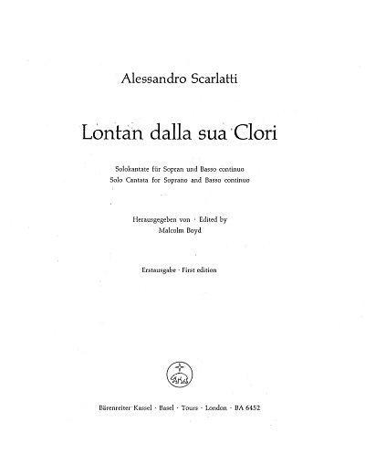 A. Scarlatti: Lontan dalla sua Clori - Getrennt von seiner Clori