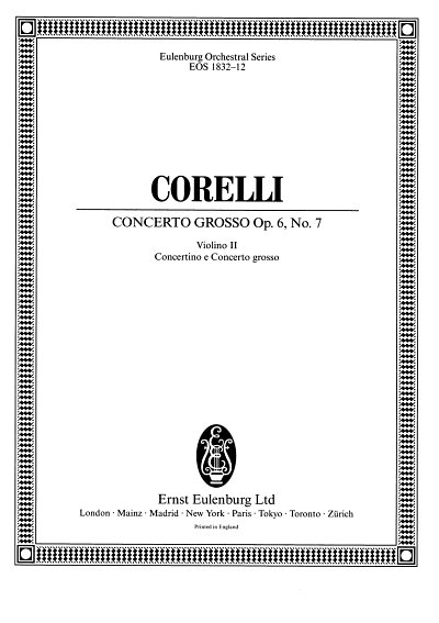 A. Corelli: Concerto grosso  D-Dur op. 6/7, StroBc (Vl2)