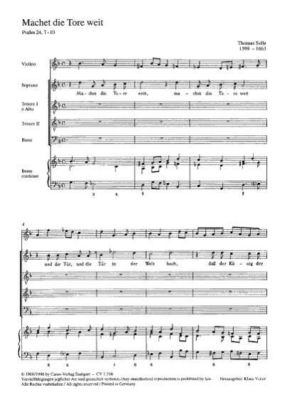 T. Selle: Machet die Tore weit aus: Opera omnia, Band 2, Nr.
