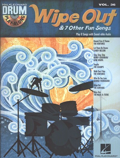 Wipe Out & 7 Other Fun Songs Drum Play-Alo 36, Schlagz (+CD)
