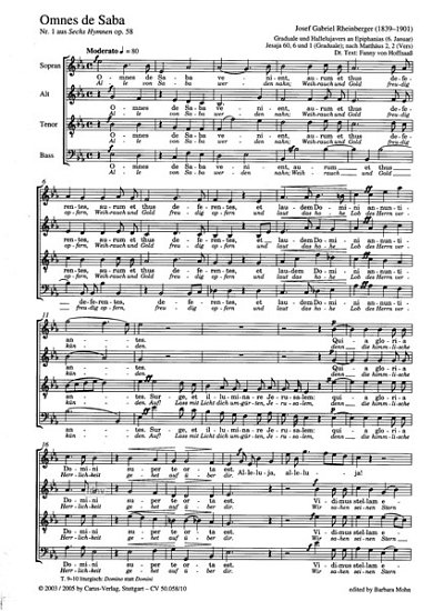 J. Rheinberger: Omnes De Saba (6 Hymnen Op 58/1)
