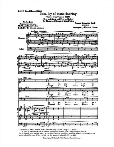 J.S. Bach: Jesu, Joy of Man's Desiring, BWV, Gch3Org (Part.)