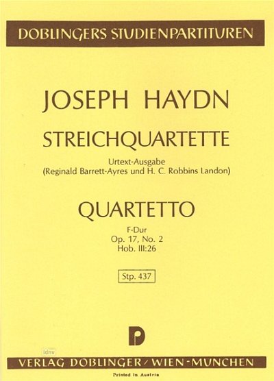 J. Haydn: Streichquartett F-Dur op. 17/2 Hob. III:26