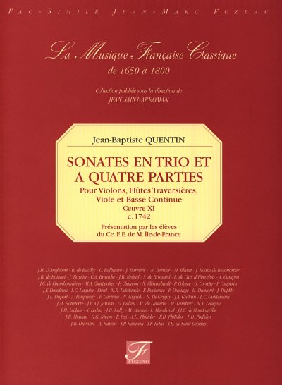 Quentin Jean Baptiste: Sonates En Trio Et A Quatre Parties