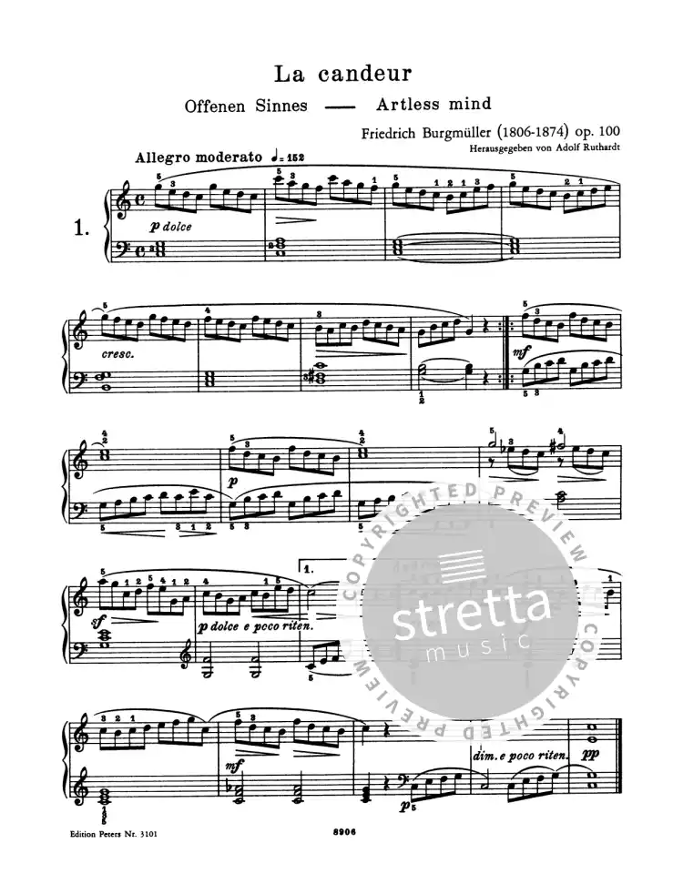 F. Burgmueller: 25 leichte Etueden op. 100 fuer Klavier zu z (1)