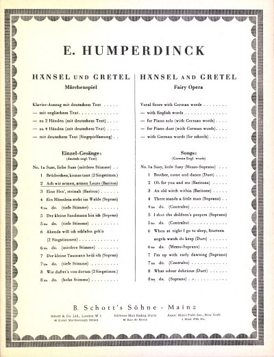 E. Humperdinck: Besenbinderlied , GesBrKlav