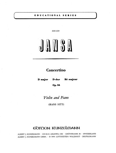 L. Jansa: Concertino D-Dur op 54, VlKlav (KlavpaSt)