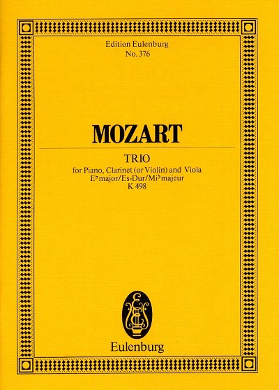 W.A. Mozart: Trio Es-Dur Kv 498 (Kegelstatt) Eulenburg Studi