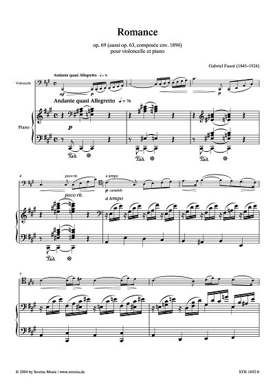 DL: G. Faure: Romanze op. 78