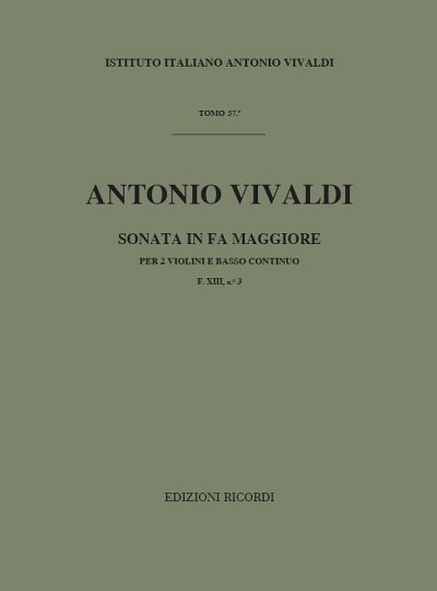 A. Vivaldi: Sonata Per 2 Violini e BC in Fa Rv 68 (Part.)