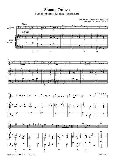 DL: F.M. Veracini: Sonata Ottava a Violino, o Flauto solo, e