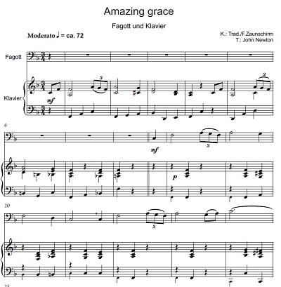 DL: (Traditional): Amazing Grace, FagKlav (Par2St)