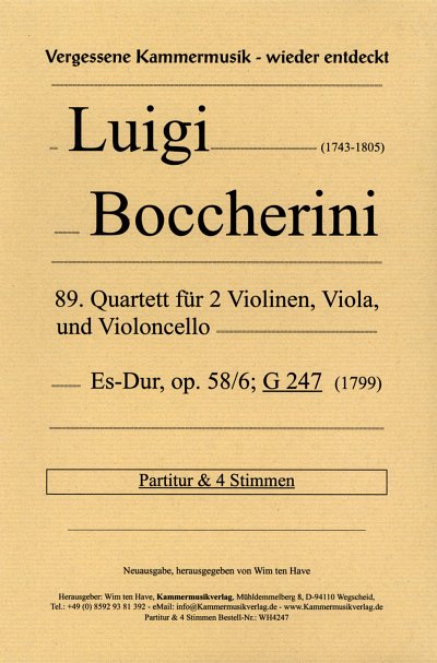 L. Boccherini: Streichquartett Nr. 89 Es-Du, 2VlVaVc (Pa+St)