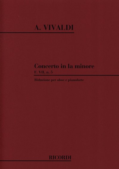 A. Vivaldi: Concerto Per Oboe, Archi E BC: In L, ObKlav (KA)