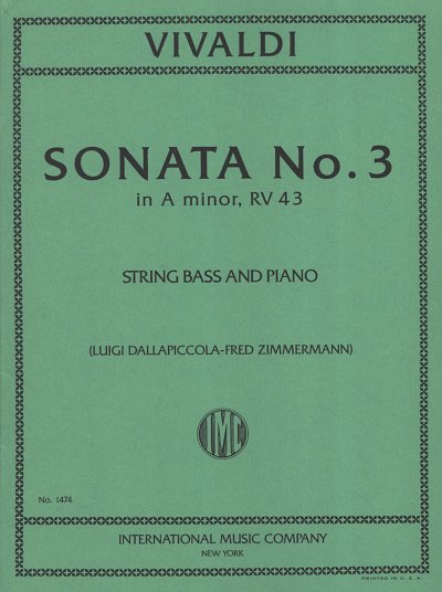 A. Vivaldi: Sonata No.3 In A Minor For Double Bass RV43, Kb