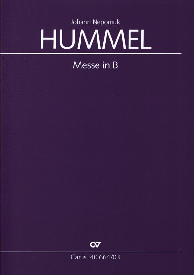 J.N. Hummel: Messe in B, GchKlav (KA)