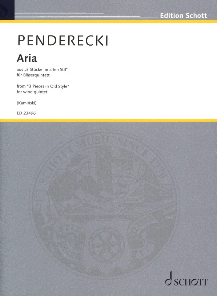 K. Penderecki: Aria , FlObKlHrFg (Pa+St) (0)