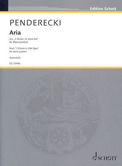K. Penderecki: Aria , FlObKlHrFg (Pa+St)