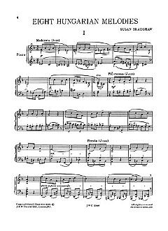 Eight Hungarian Melodies for Piano, Klav